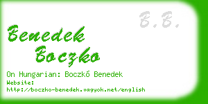 benedek boczko business card