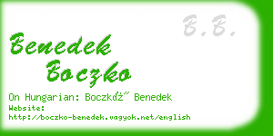 benedek boczko business card